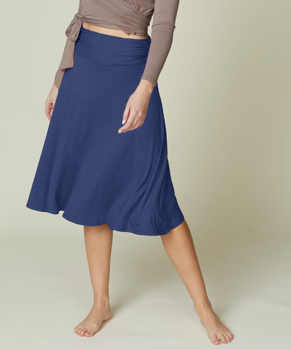 BAMBOO FLARED MID LENGTH SKIRT